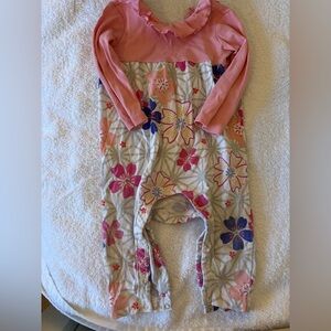 Tea Collection Floral Pink and Purple Baby Romper